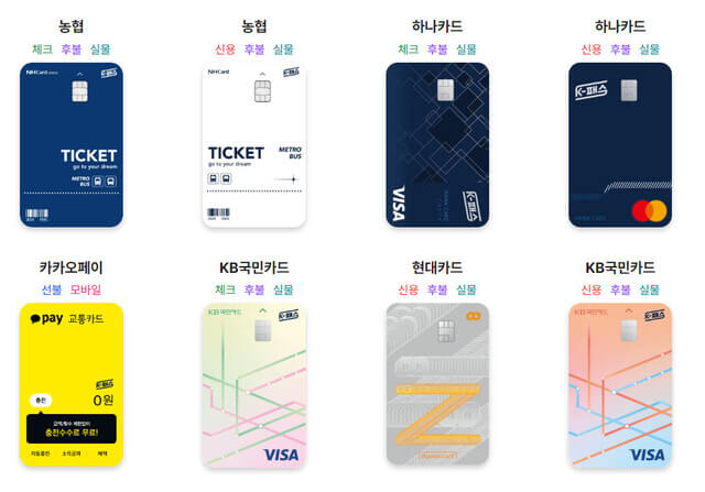 K패스카드 종류별 혜택 신청