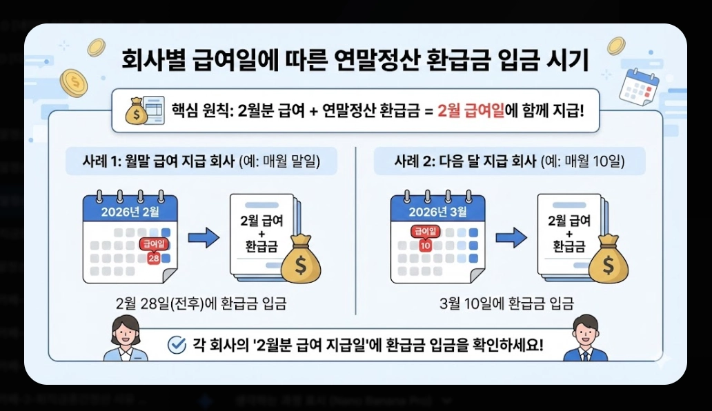 2026 연말정산 환급금 지급일 완벽정리