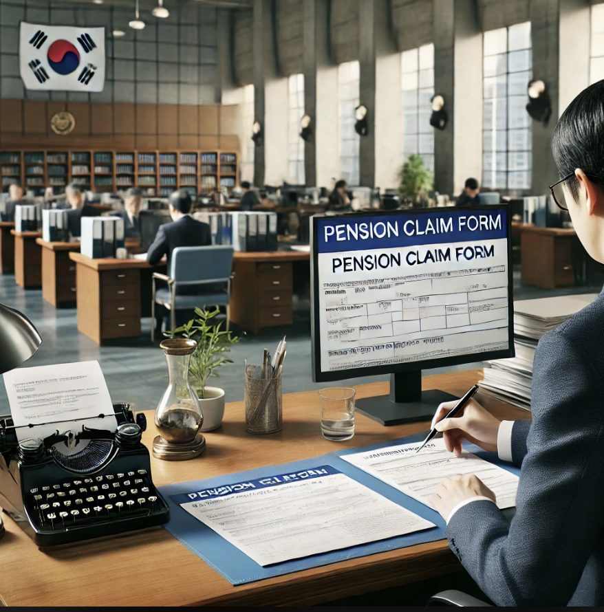 연금 청구서 제출 장면