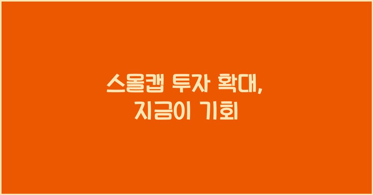 스몰캡 투자 확대