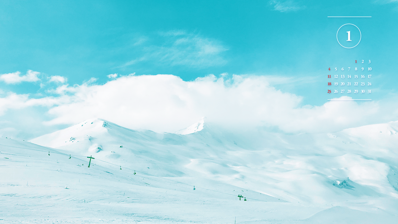 03 눈과 구름 A - 2026년1월 달력배경화면
