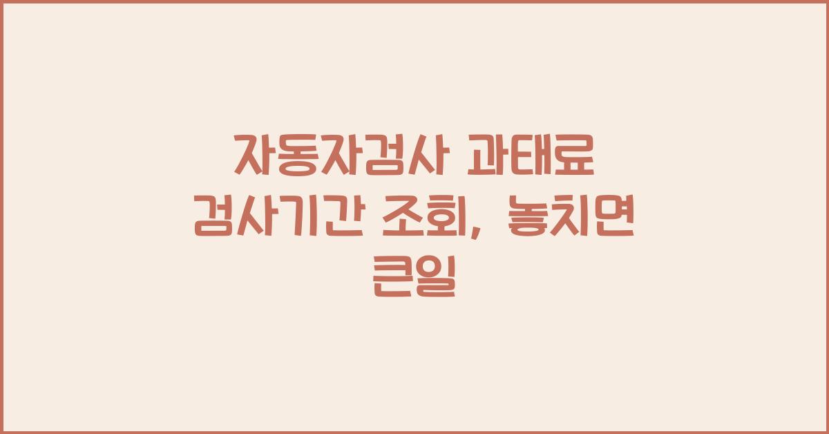 자동자검사 과태료 검사기간 조회