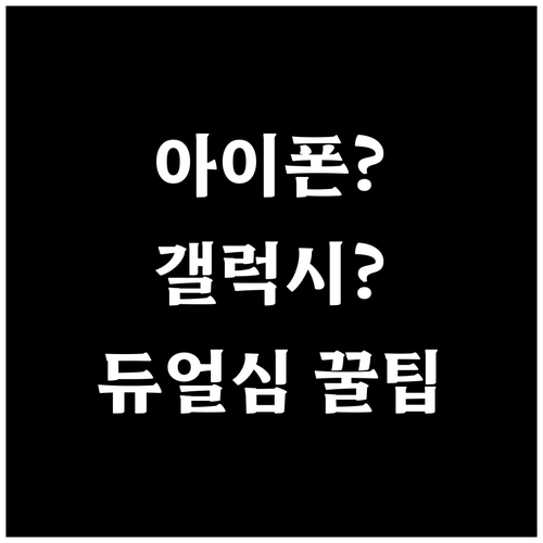갤럭시 아이폰 듀얼심 지원 확인과 알..