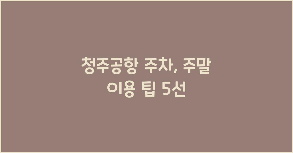 청주공항 주차