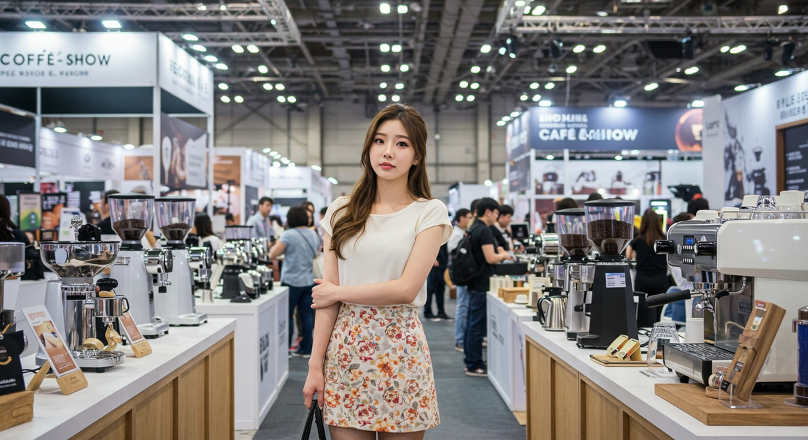 부산카페쇼 간 여성 이미지