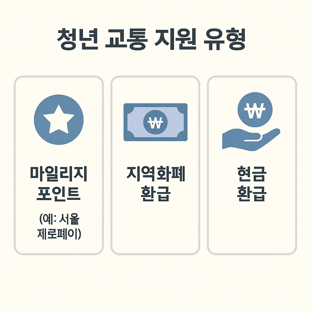 청년교통비 지원 방식 비교 카드형 구성