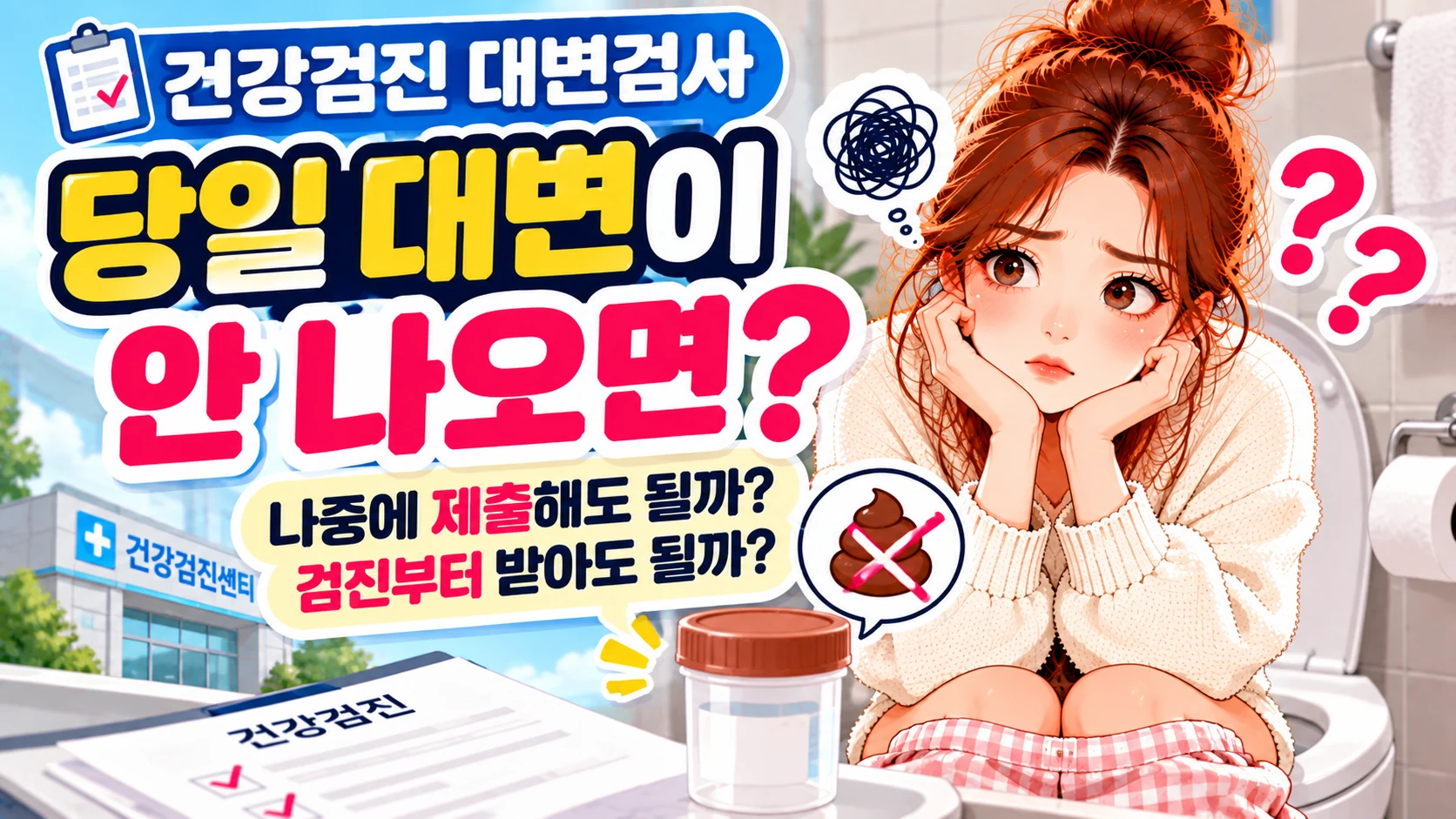 건강검진 대변검사 당일 대변이 안 나오면 나중에 제출해도 될까? 검진부터 받아도 될까?