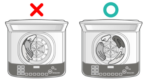 세탁물 배치 예시