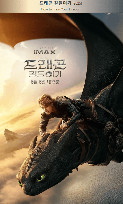 드래곤길들이기 영화 포스터