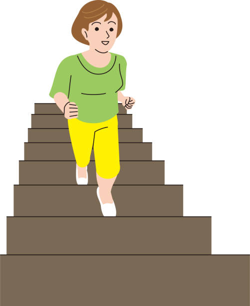 계단운동 하는 사진