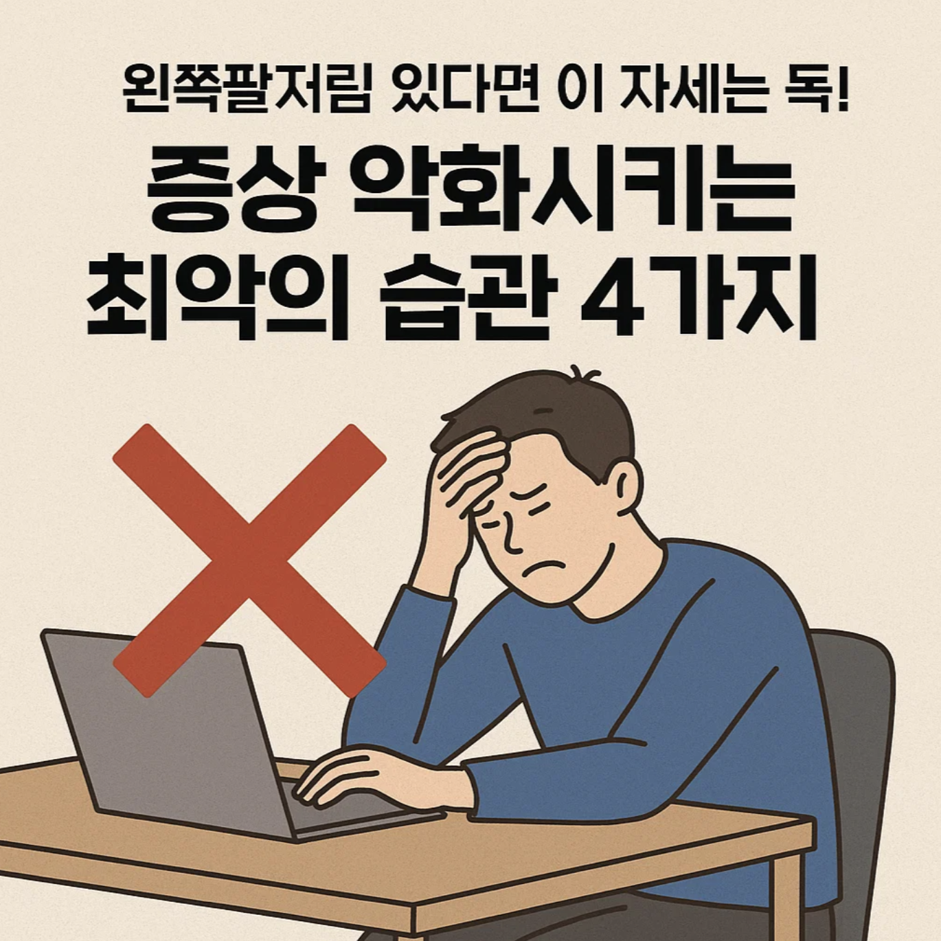 왼쪽팔저림 있다면 이 자세는 독! 증상 악화시키는 최악의 습관 4가지