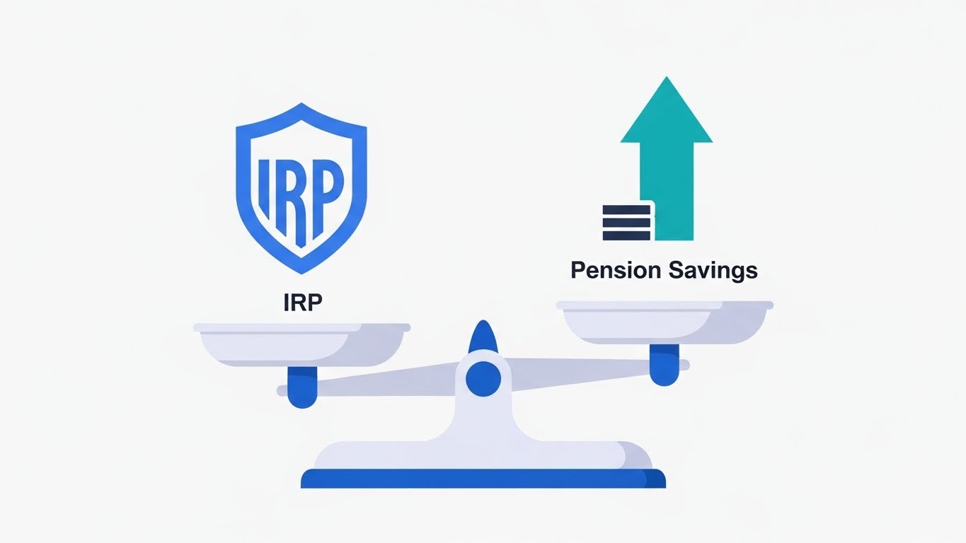 안전성과 공격적 투자의 성격이 다른 IRP와 연금저축의 차이점을 시각화한 그래픽