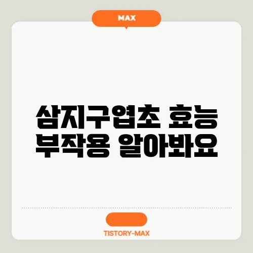 삼지구엽초 효능 부작용 알아봐요