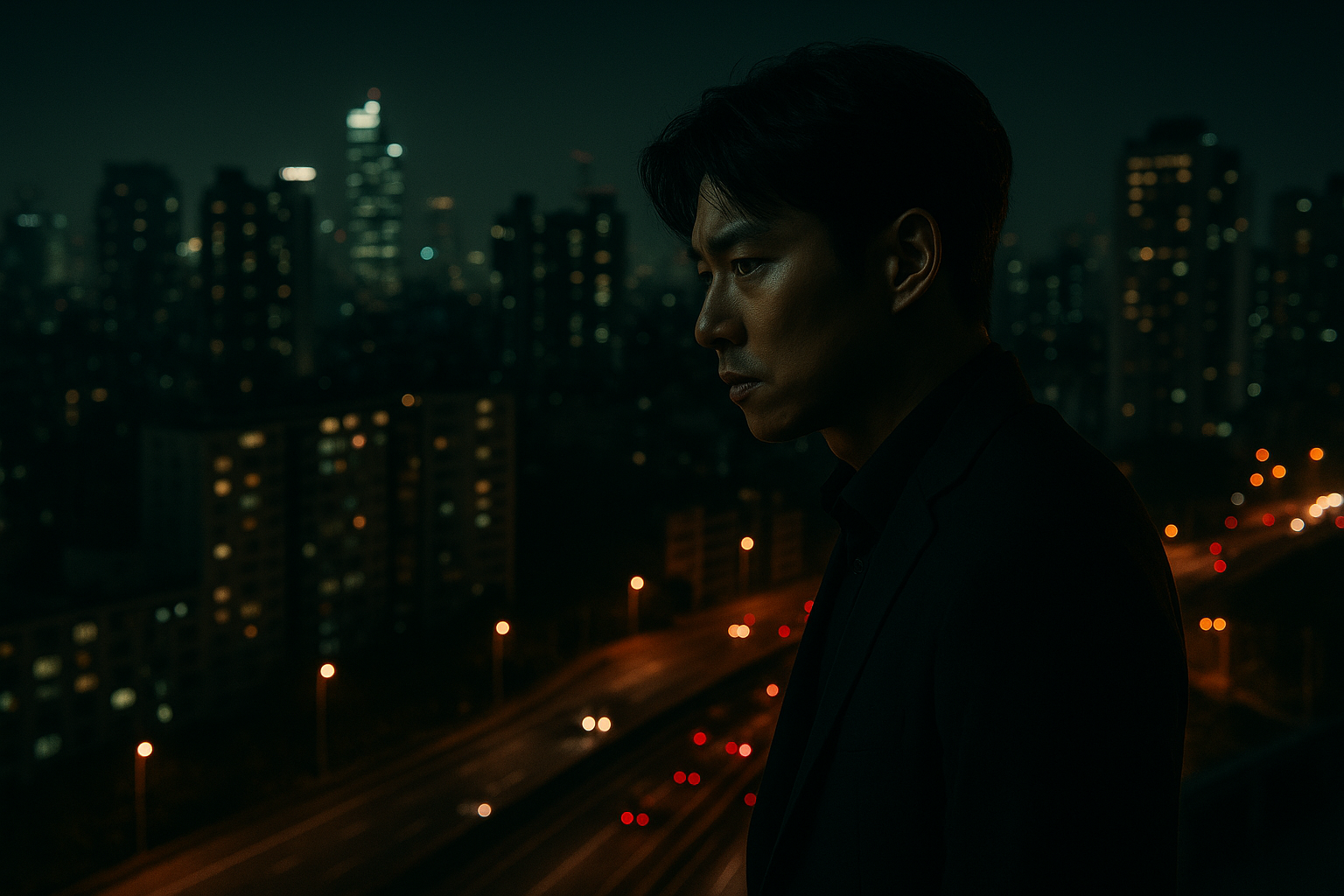 도시 야경 속 사회 구조와 범죄 현실을 은유하는 한국 범죄 스릴러