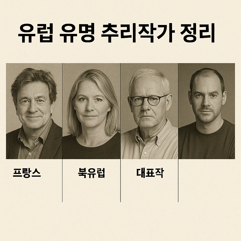 유럽 유명 추리작가 정리 (프랑스, 북유럽, 대표작)