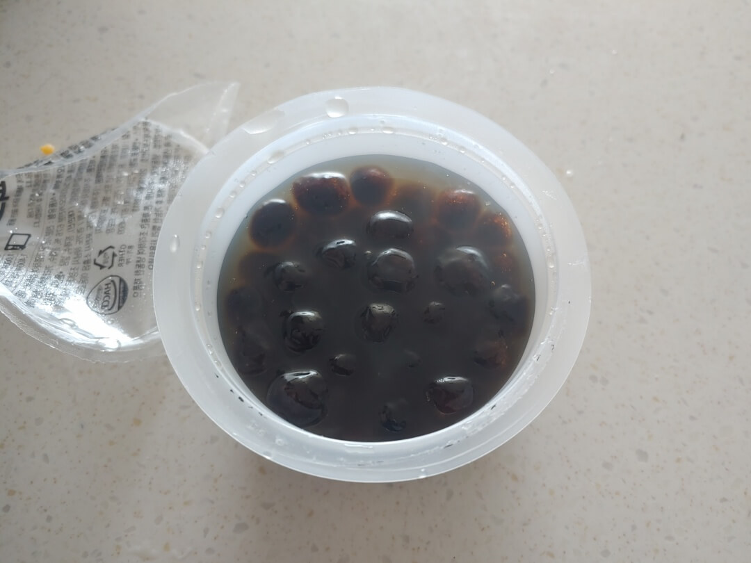 전자레인지에 해동한 타피오카 펄
