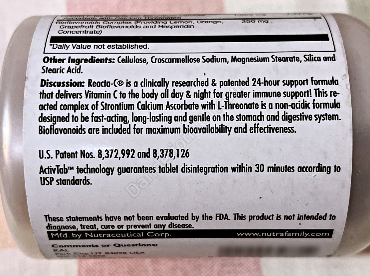 칼 리엑타-C 1000mg (KAL Reacta-C 1000mg)에 적힌 리엑타-C&reg; (Reacta-C&reg;) 상세 설명