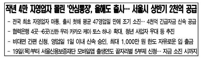 안심통장 출 소식