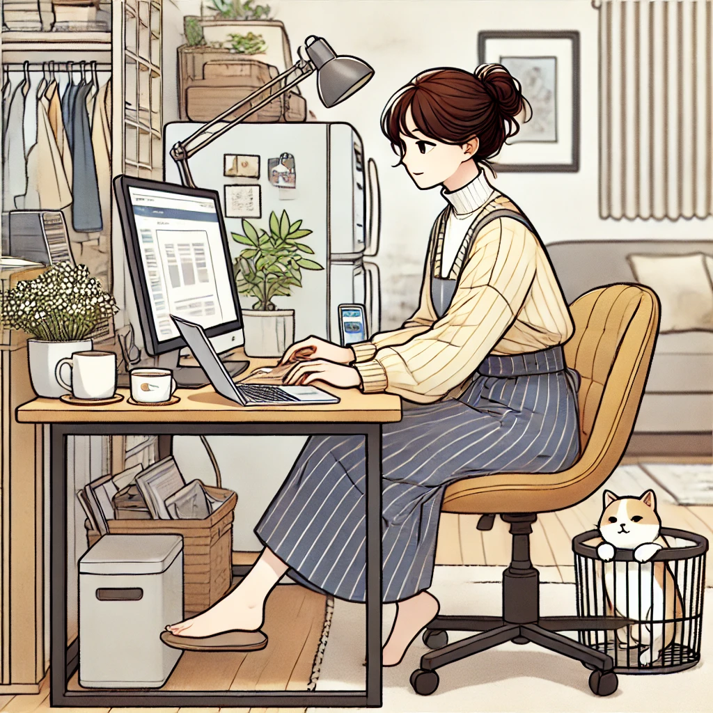 주부재택 부업 찾는 모습