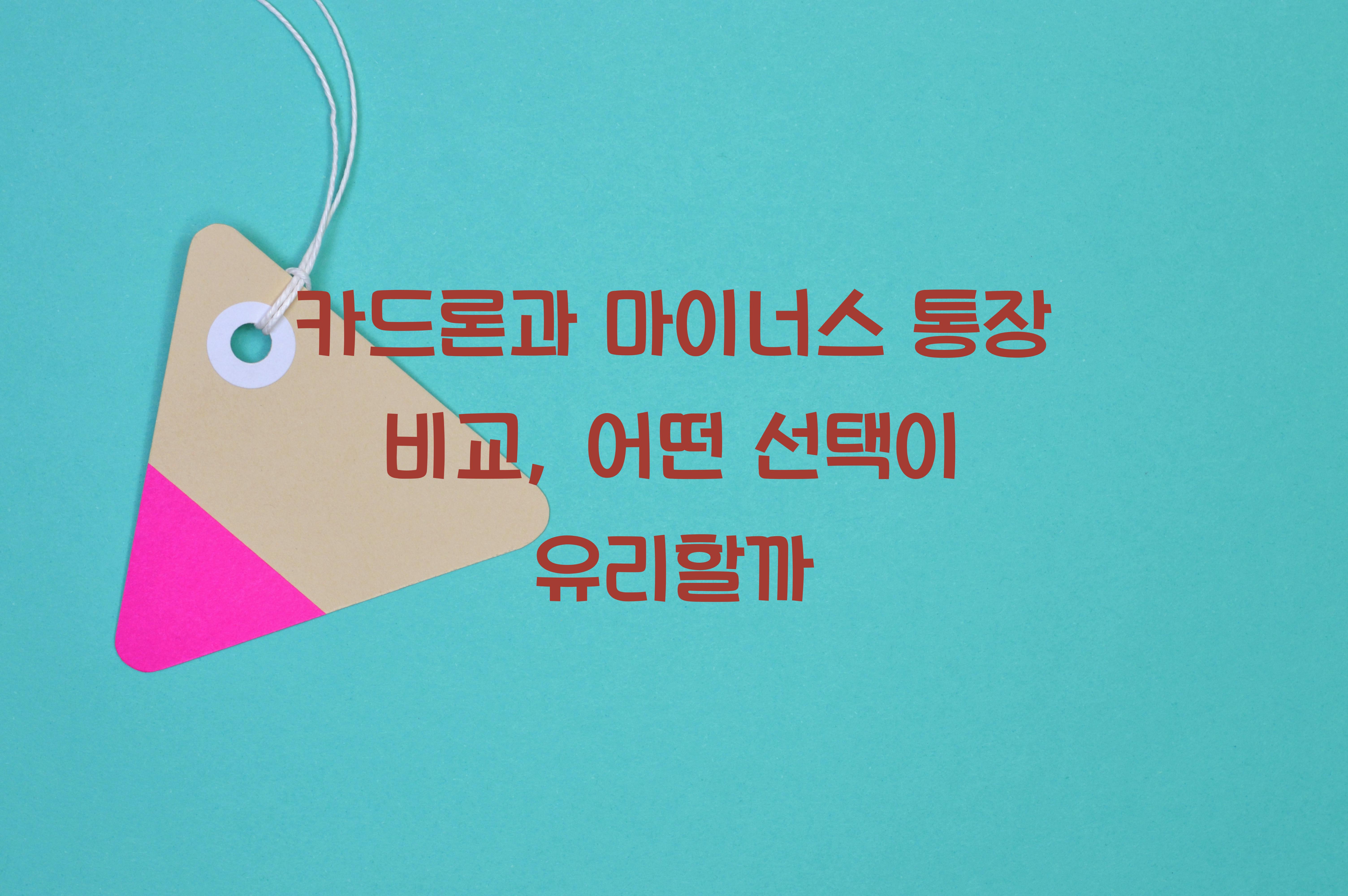 카드론과 마이너스 통장 비교