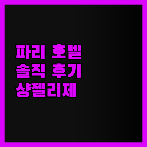 파리 호텔 솔직 후기! 샹젤리제 근처