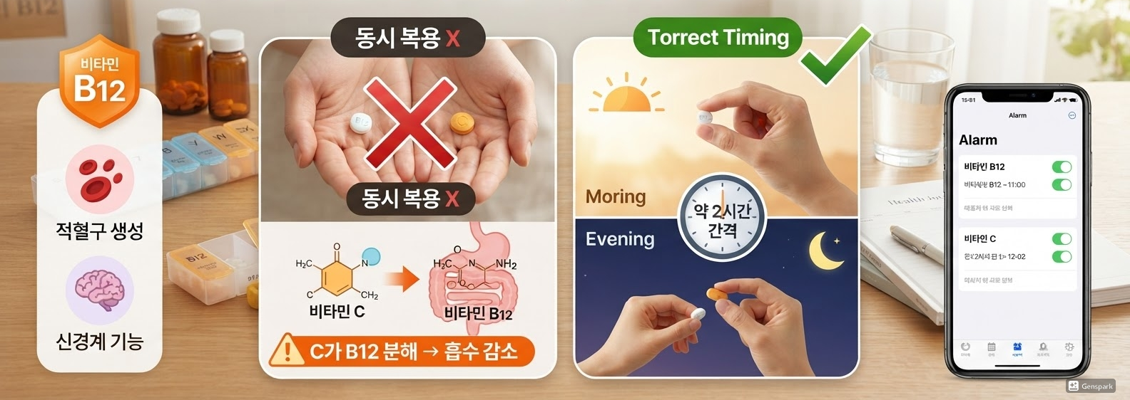 비타민B12와 비타민C, 왜 간격을 둬야 할까?