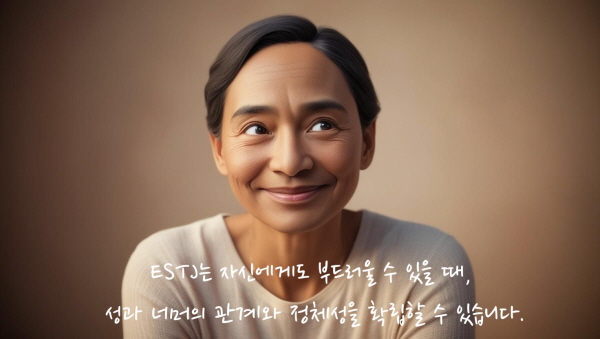 ESTJ는 자신에게도 부드러울 수 있을 때, 성과 너머의 관계와 정체성을 확립할 수 있습니다에 관한 그림