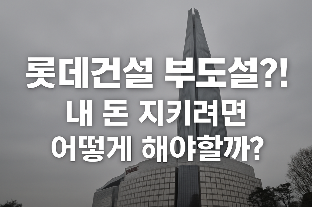 롯데건설 부도설 진실, 내 투자금 지키는 3가지 방법