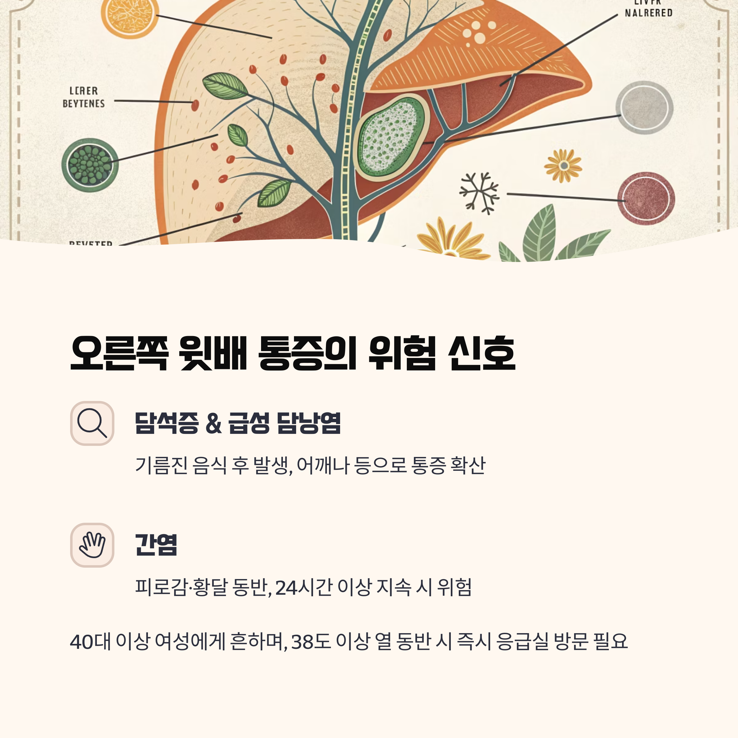 오른쪽 윗배가 아프다면? 담낭과 간을 의심하세요