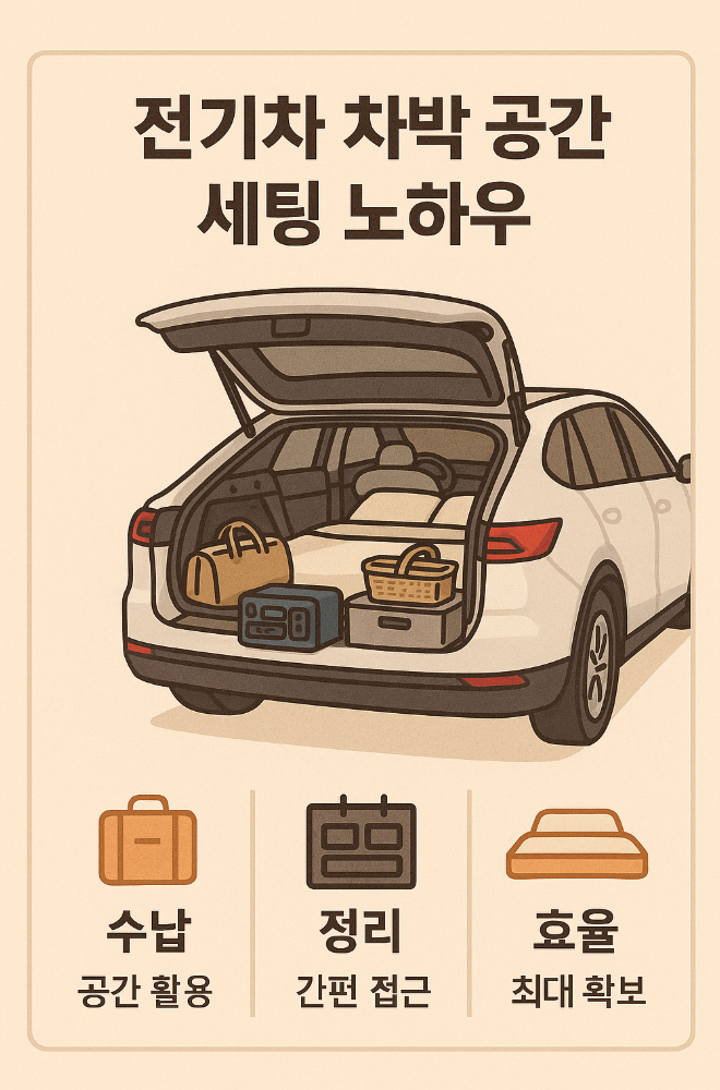 전기차 차박 공간세팅 노하우 (수납, 정리, 효율)