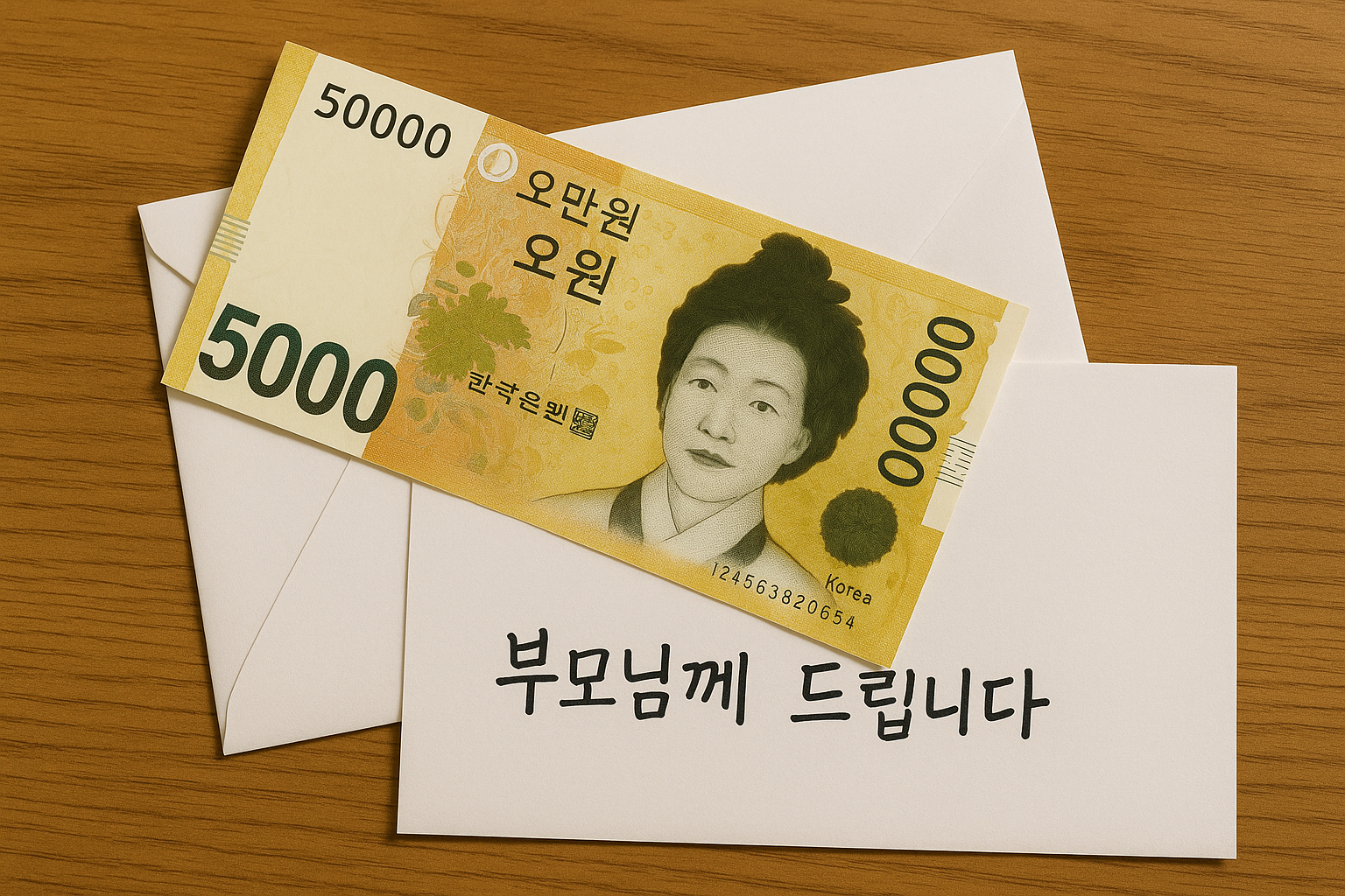 부모님게 마음의 편지와 용돈