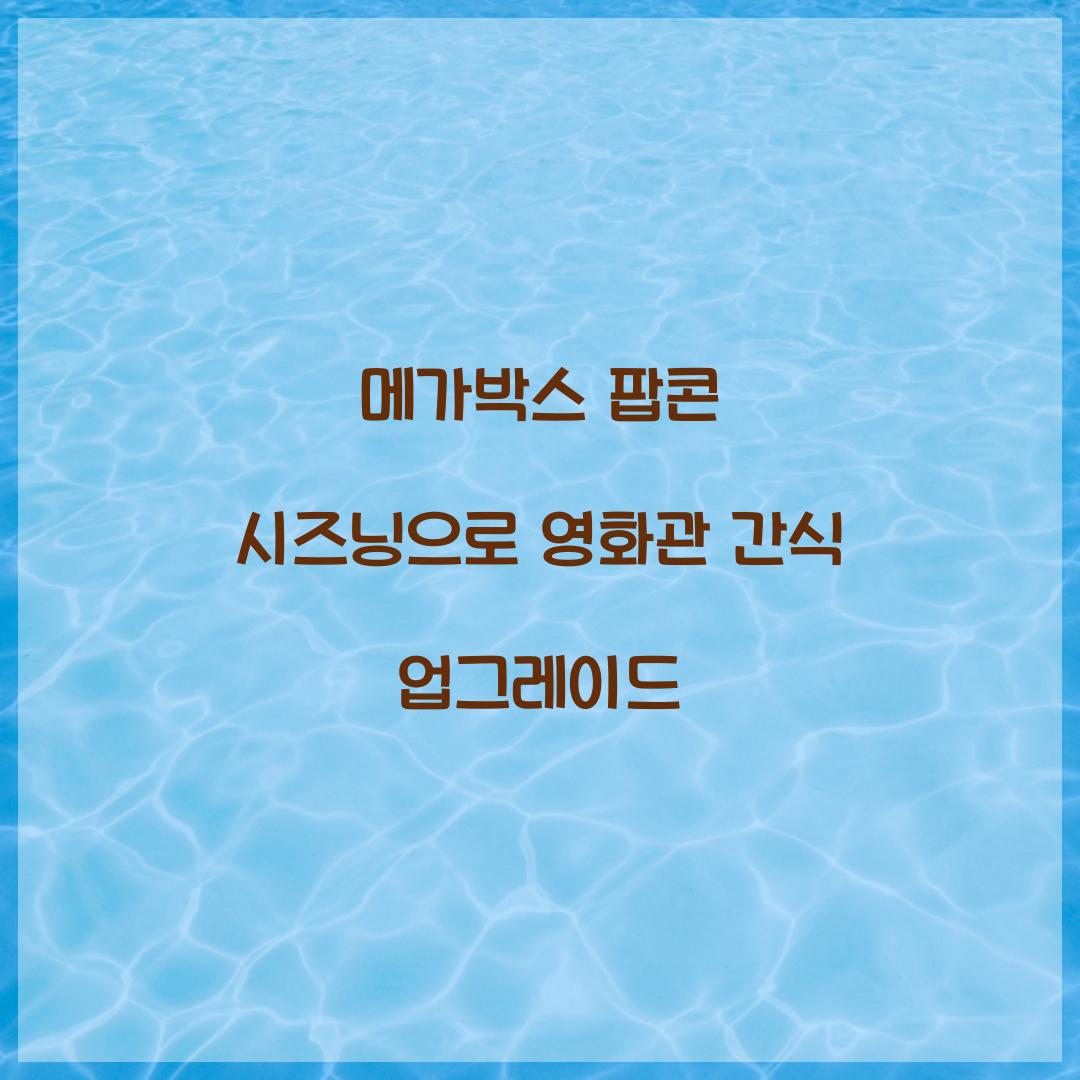 메가박스 팝콘 시즈닝