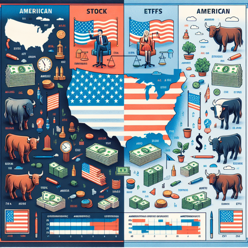 미국 주식과 ETF의 특징과 차이를 비교한 시각 자료