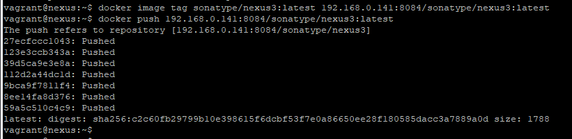 이미지 Push 하는 화면