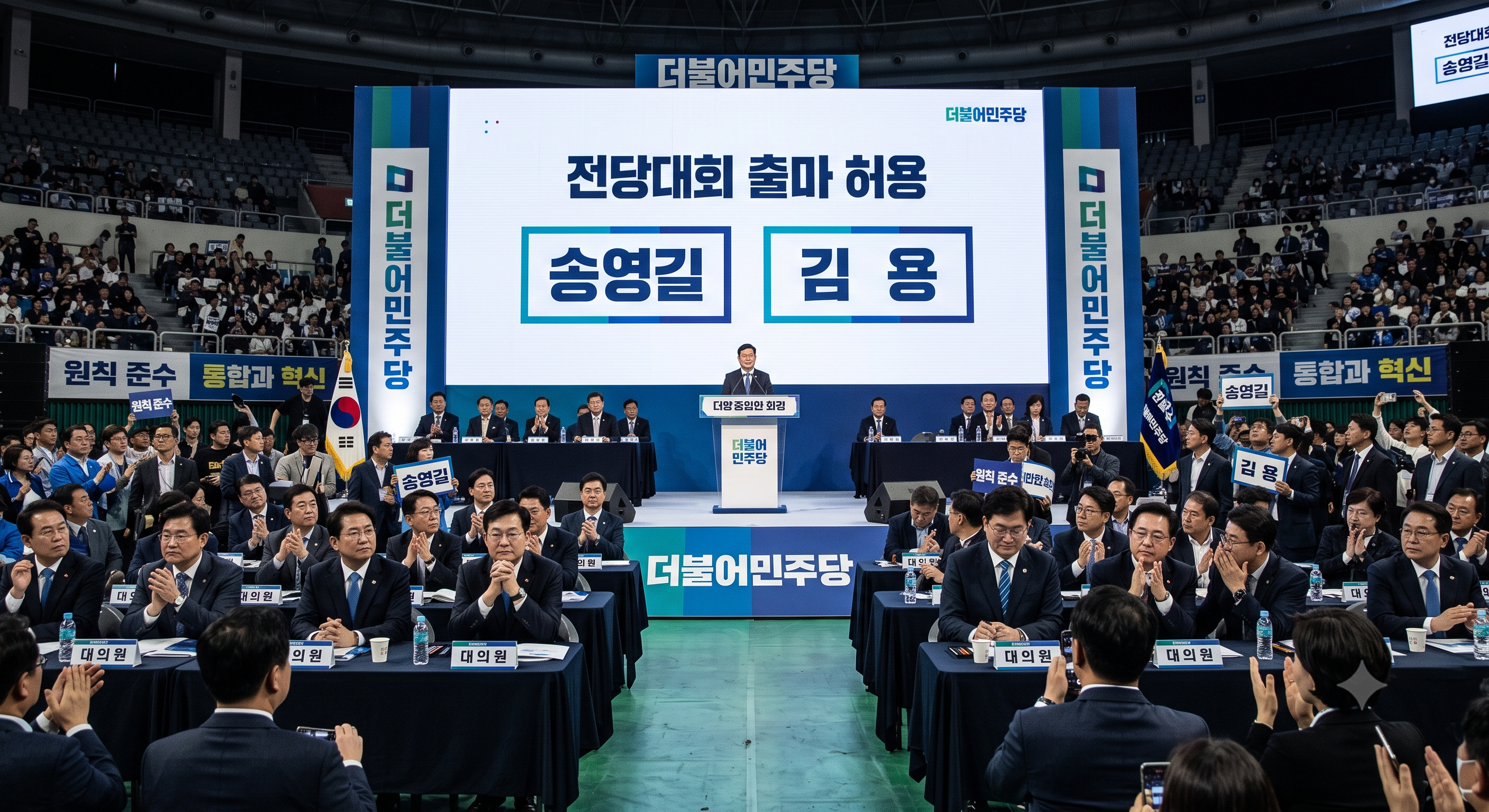 전당대회 송영길,김용 당무위원회 예외적용으로 허용하기로 했다.