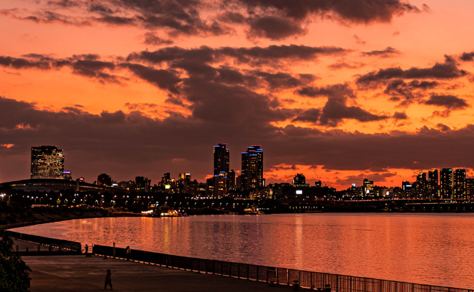 노을진 반포 한강공원
