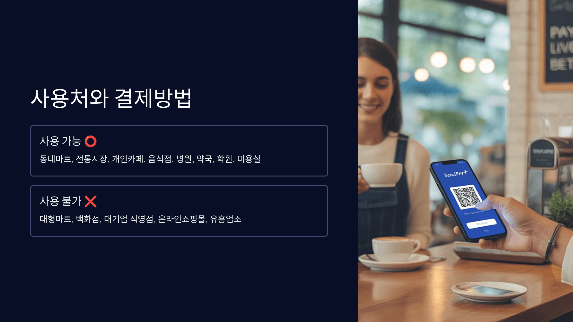 사용처와 결제방법