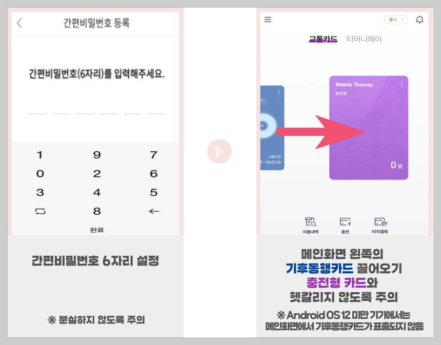 간편비밀번호등록-기후동행카드-끌어오기
