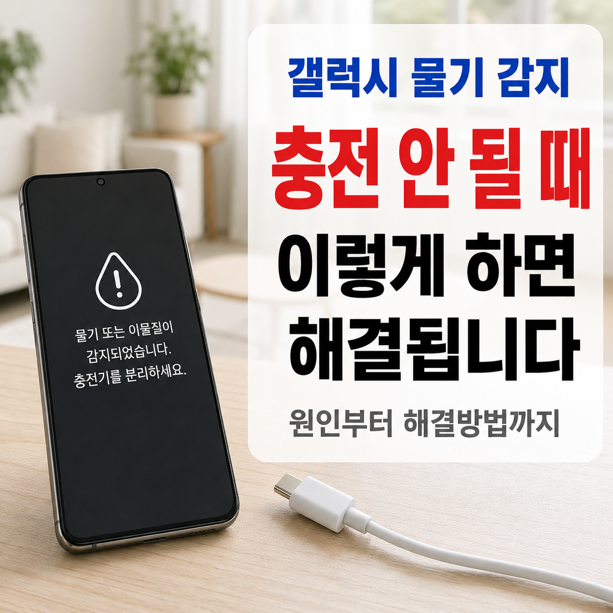 갤럭시 물기 감지 충전 안될때 원인 해결방법