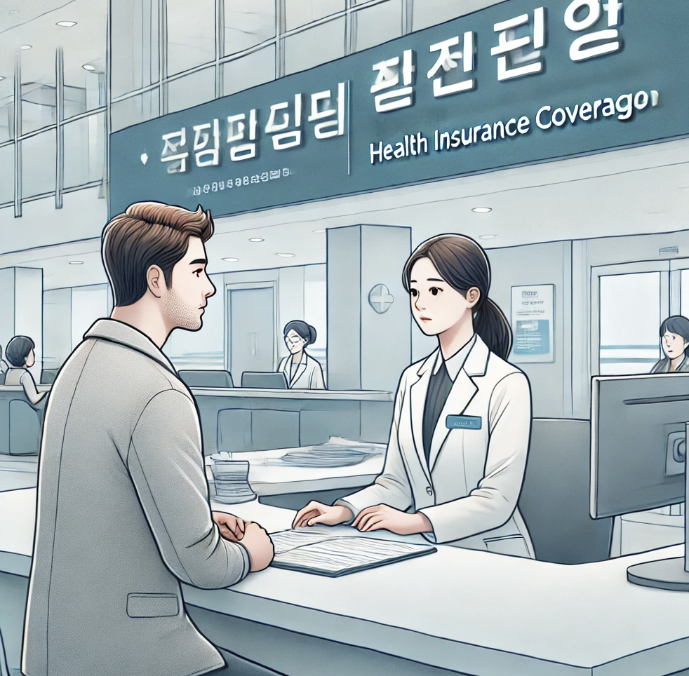 외국인이병원에서 보험 혜택 상담을 받는 모습