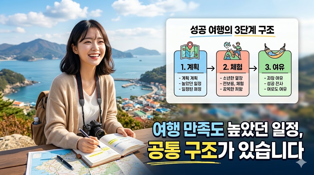 여행 만족도 높았던 일정, 공통 구조