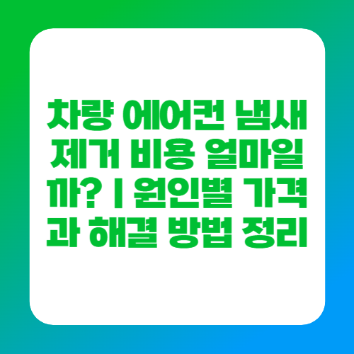 차량 에어컨 냄새 제거 비용 얼마일까?|원인별 가격과 해결 방법 정리