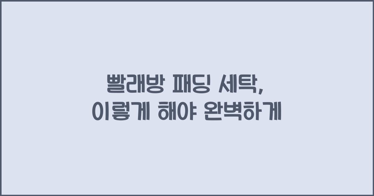 빨래방 패딩 세탁