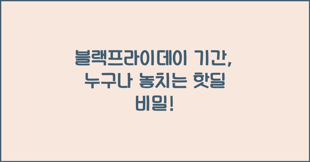 블랙프라이데이 기간