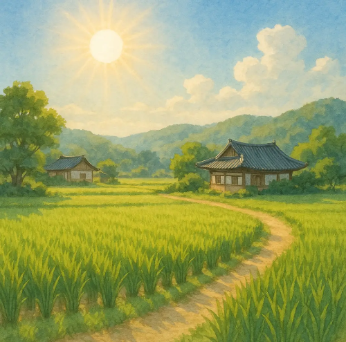 하지-풍경-기와-벼