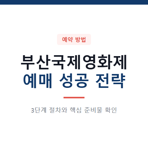 부산국제영화제 예매 3단계 절차와 성공 티켓팅 노하우 및 준비물 확인