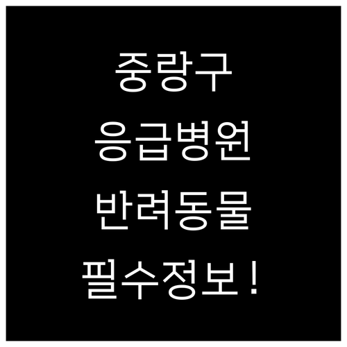 서울 중랑구 반려동물 응급 진료 병원..
