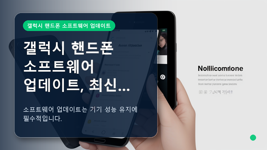갤럭시 핸드폰 소프트웨어 업데이트 안내 화면