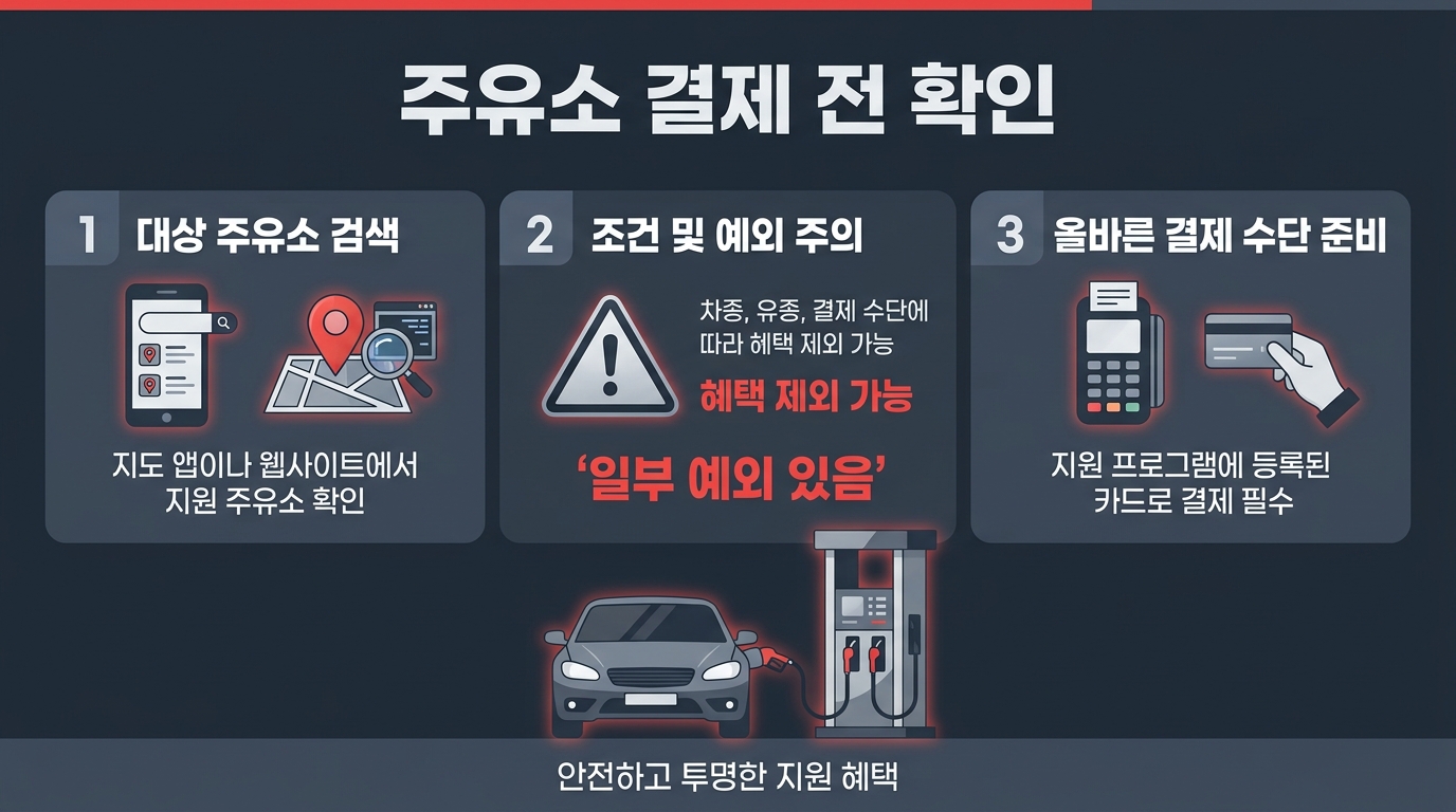 기름지원금 주유소 결제 전 사용처 확인
