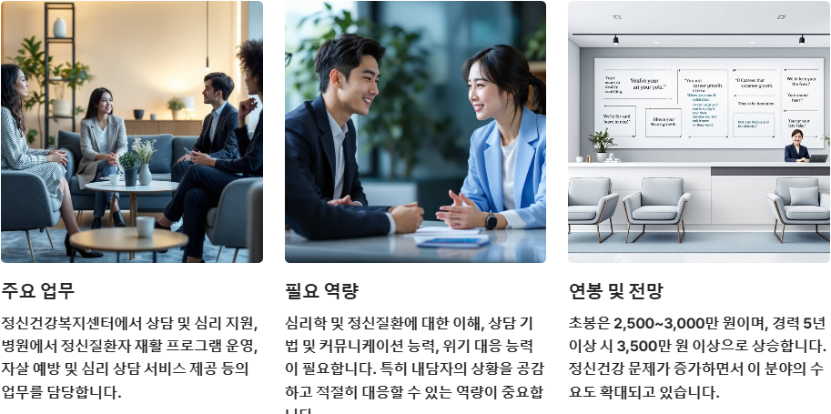 정신건강 분야 진로안내